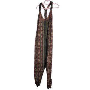 Laise Adzer Vintage Bohemian Woven Tapestry Jumpsuit Dungaree Lagenlook 1980's